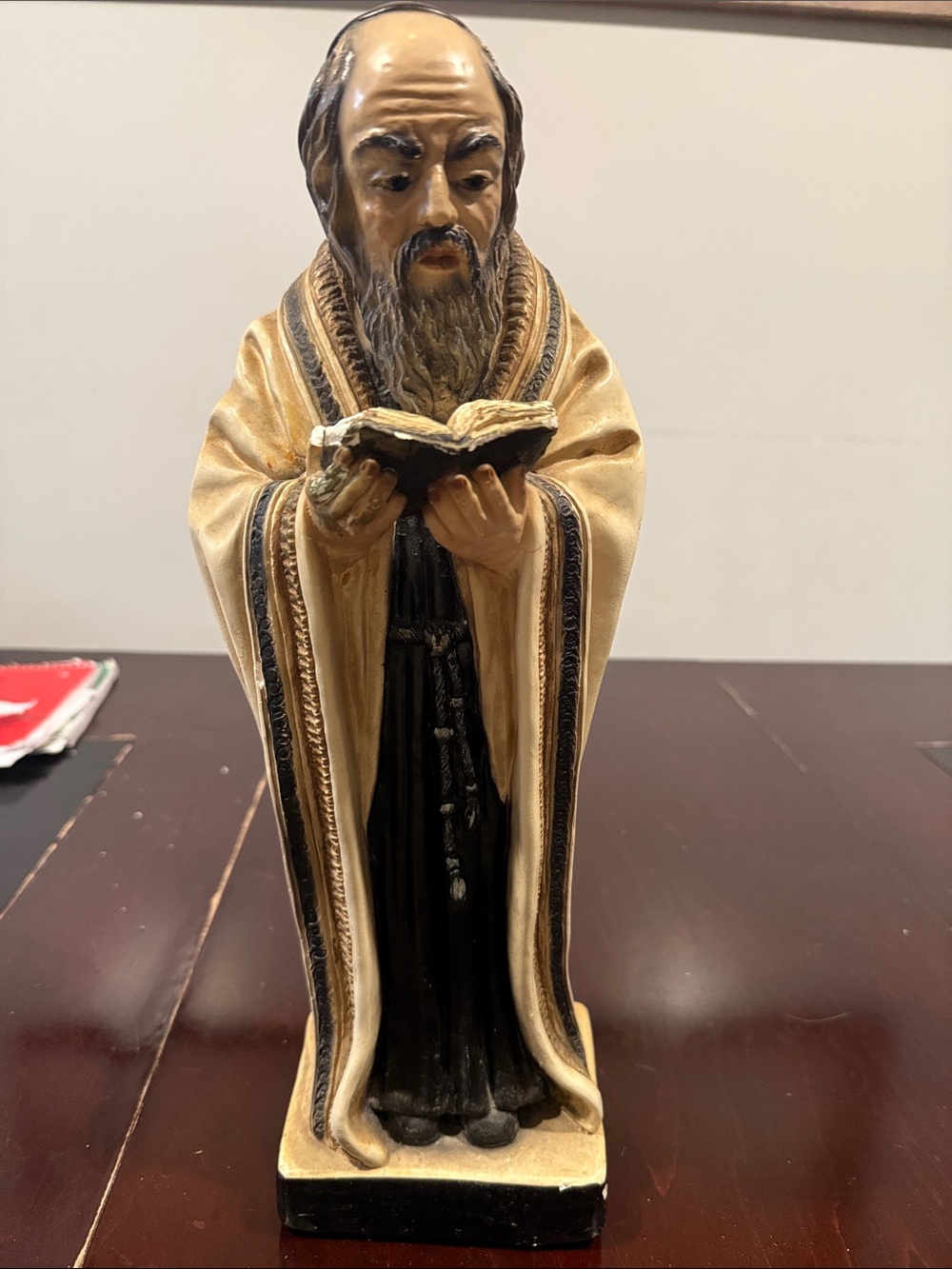 1960s 17" Tall chalkware Rabbi statue from Marwal Industries, Inc